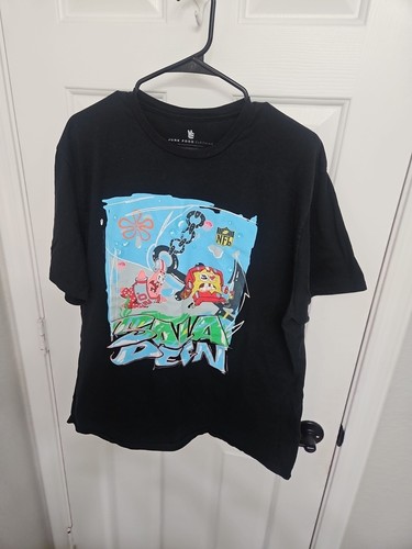 Mens Black Official NFL SpongeBob King Saladeen Patrick 2XL XXL Tee T-Shirt HTF