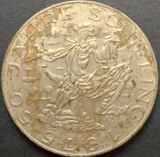 AUSTRIA ÖSTEREICH 100 SCHILLING 1975 KM#2925 VF++ SILVER 23.93g, 36mm