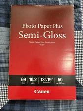 CANON SG-201 PHOTO PAPER PLUS SEMI-GLOSS 13 x 19" 50 Sheets - Open Box; Unused