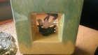 Vintage Original McCoy USA Green Arcature Vase/Planter with Blue Bird
