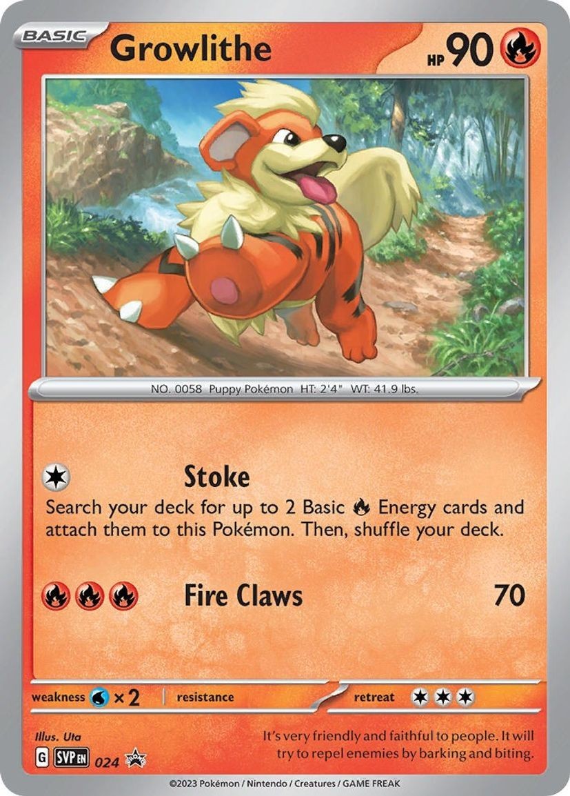 Growlithe - SVP024 - Pokemon Scarlet & Violet Promo Ultra Rare Holo Card NM