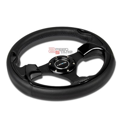 NRG RST-001BK CAR/AUTO 320MM ALUMINUM SPOKES PILOTA STYLE LEATHER STEERING WHEEL