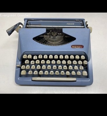 Vintage Royal Parade Blue Portable Typewriter | eBay
