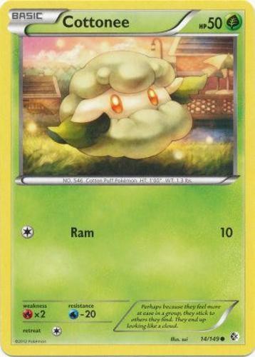 x4 Cottonee - 14/149 - Common Pokemon BW7 Boundaries Crossed M/NM