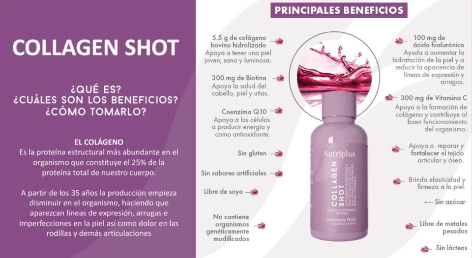 FARMASI NUTRIPLUS Beauty Shot COLLAGEN Hyaluronic Acid Biotin & More - Image 2 of 4