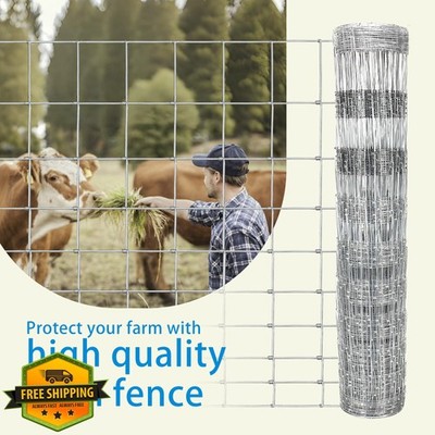 Farm Fence 4ft x 164ft Galvanized Cattle Deer Goat Hog Wire