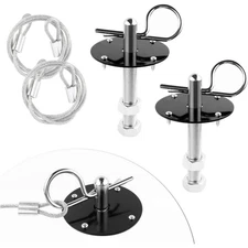 Hood Pins Kit For Car Stainless Steel Hood Pin Lock Clip With Racing Lanyard For