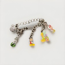 Vintage Disney charm bracelet Ariel Minnie Mickey  Tinkerbell