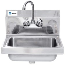 Commercial Stainless Steel Wall-Mount Hand Sink 12 x 12 NSF