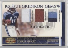 2007 Donruss Gridiron Gear Rookie Gems Trios Materials Prime /50 Chris Henry nd3