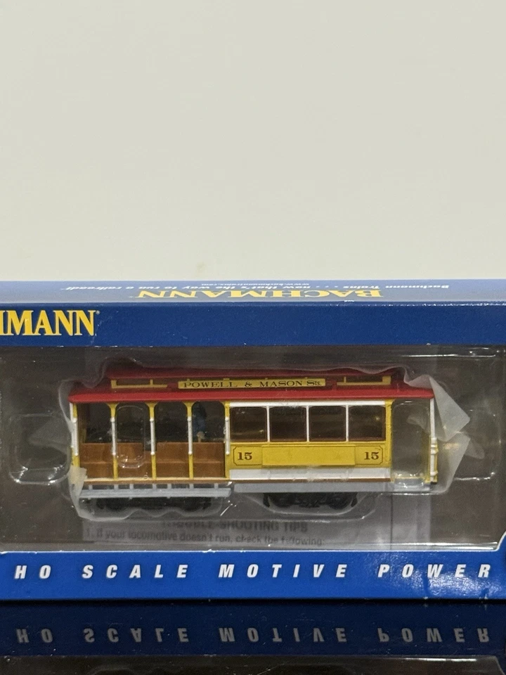 Bachmann HO Gauge Yellow & Red - Cable Car W/ Grip Man 60538 1:87 Scale Trolley - Image 3 of 4