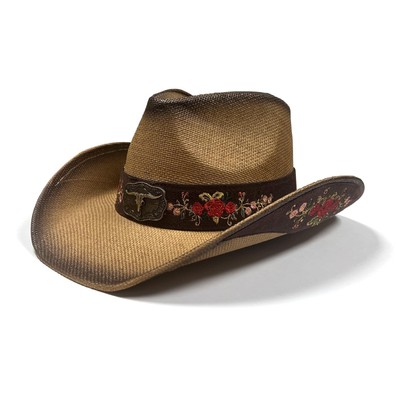 9674 Western Straw Cowboy Hats For Men And Women, Embroidered Patterns, Music Western Straw Cowboy Hats for Men and Women, Embroidered  main image 4
