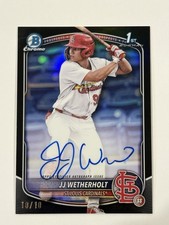 2025 Bowman Chrome 1st JJ Wetherholt Auto /10 Black Cardinals