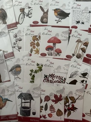 NEW Two red Robins Die Sets - Various Designs including Robins, Owls, Fungi