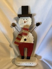 Wooden Snowman Stand Alone  Artist Dan Dipaol...