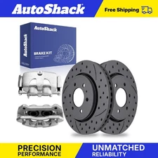 Front Drilled Slotted Brake Rotors Calipers for Ford F-150 Expedition 3.5L