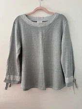 Wrap London Hemp Organic Cotton Grey Blue Shirt Size 12