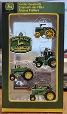 John Deere ENESCO 2008 Holiday Ornament Set Christmas Collectible Micro Tractors
