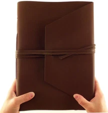 Large Genuine Leather Expedition Journal/Sketchbook with Gift Box - 380 Pages...