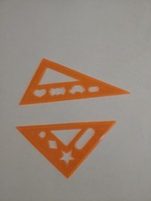 Plastic Orange Geometry Mini Triangle Rulers