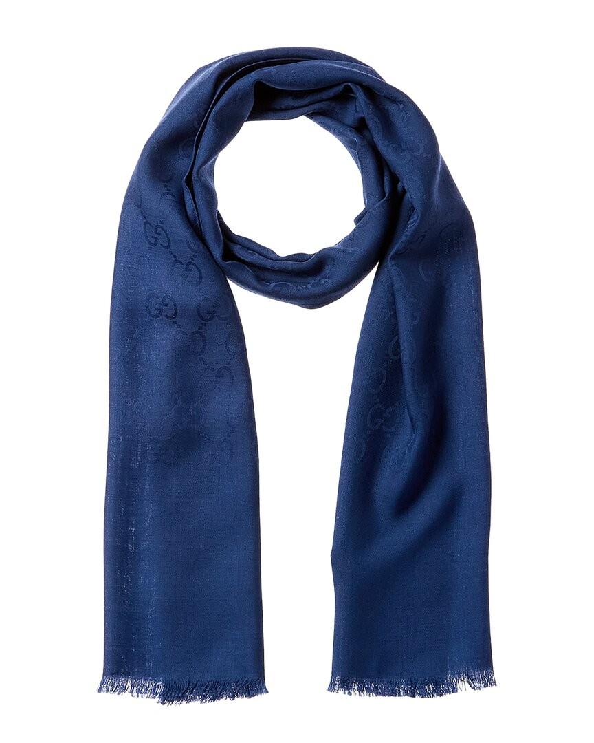 Gucci Logo Small Jacquard Wool - Silk-Blend Scarf Womens 38990₽