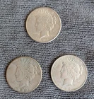 Lot of 3 circulated 1922 Peace Dollars