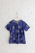 Vintage Disney Tinkerbell Scrubs Blue - Women  s Size M
