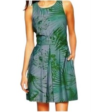 Gap Sz 2 Tank Dress Tropical Leaf Print With Pockets