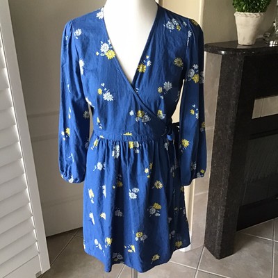 navy blue and yellow floral dress
