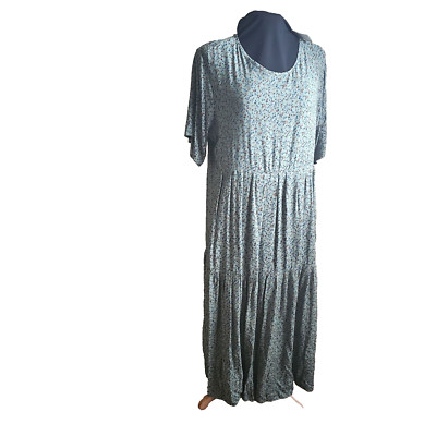 WOMENS ITALY MODA GREEN FLORAL COUNTRY STYLE COTTON DRESS XL-XL+ COMFORTABLE