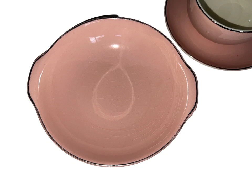 Vintage Serenity Pink Ceramic 50's Dinnerware Set of 8 - Image 2 of 4