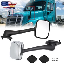 For Freightliner Cascadia 2008-2016 Chrome Hood Mirror Left+Right Side Pair