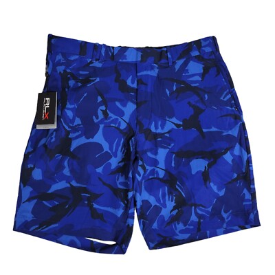 31インチ RLX Ralph Lauren Golf Camo Shorts RLX Ralph Lauren Golf Mens 36 38 Torrey Pines Blue Camo