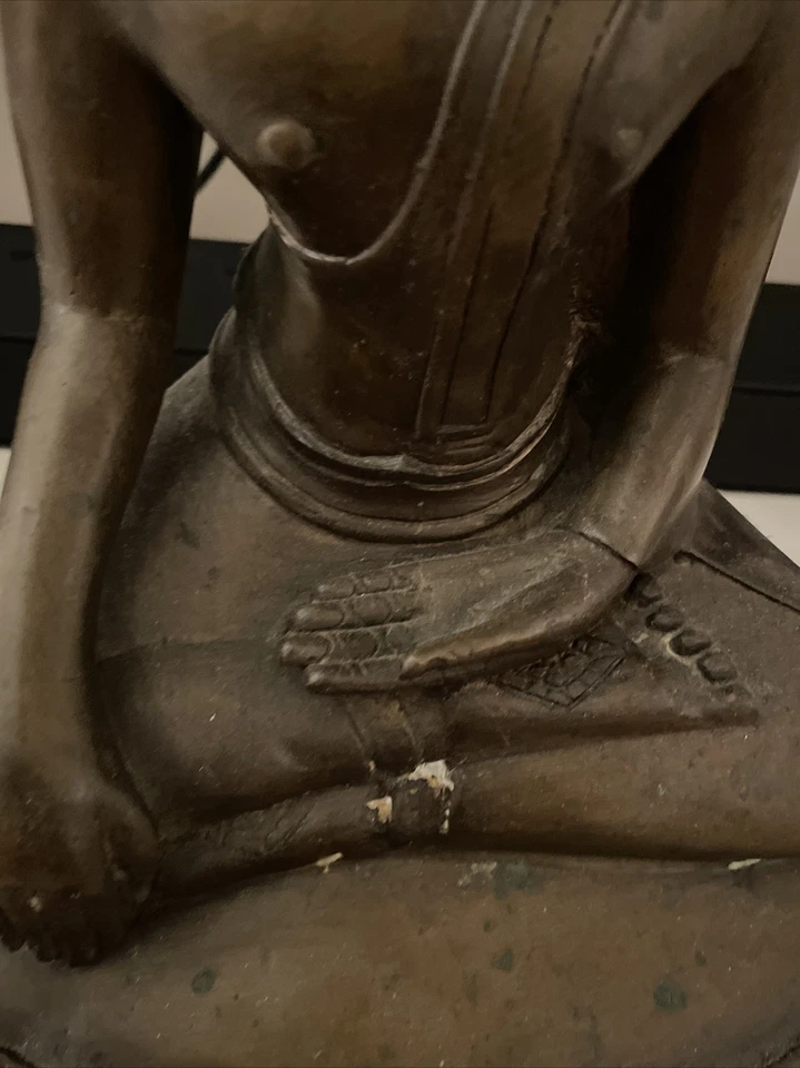 Antigo Buda Sentado de Bronze Veja Fotos 13X17X7 - Imagem 3 de 4