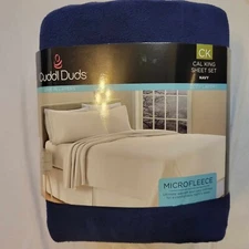 Cuddl Duds Microfleece 4 Piece California King Sheet Set Navy