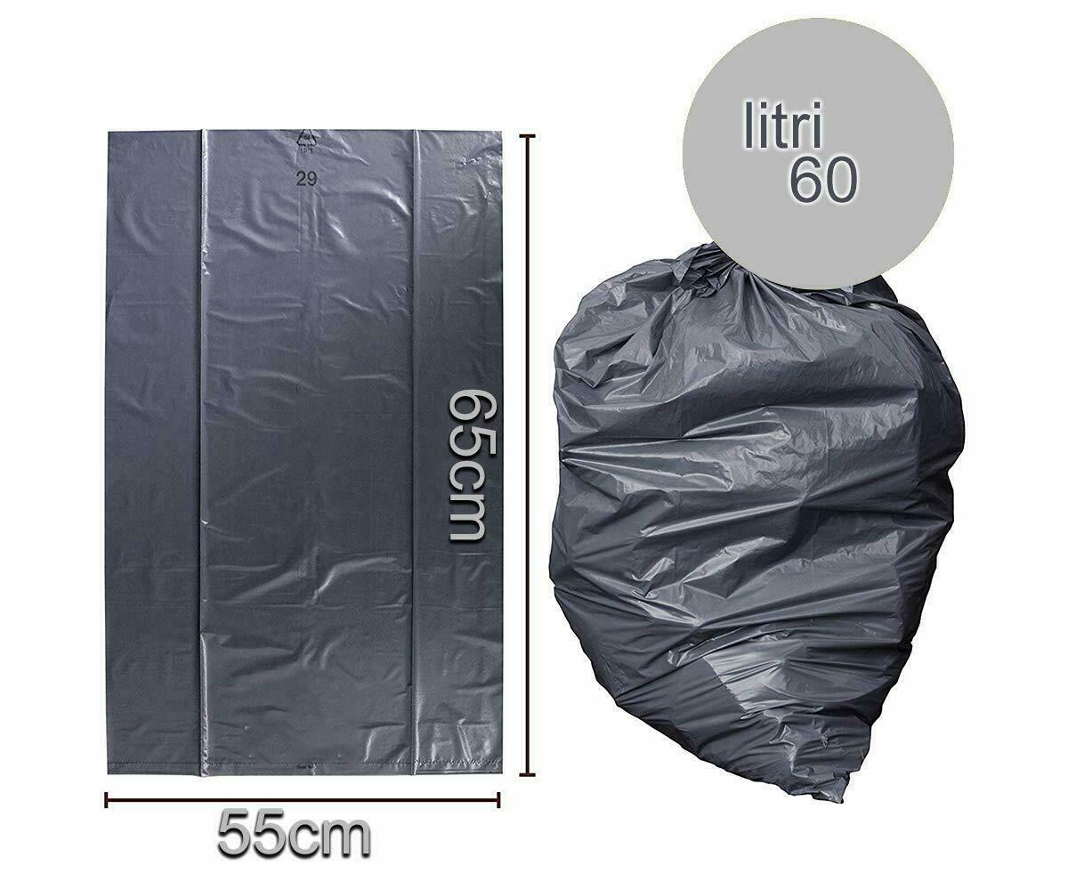 600 Sacchi Spazzatura Neri 55x65 cm Extra Spessi 20kg Offerta Stock