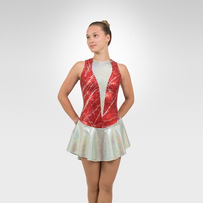 silver skating dress Grey Figure Skating Dress White Custom Girls Ice Skating Dresses Women Beaded Customize Competition Ice Skating Clothing Crystals