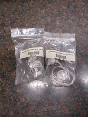 LOT OF 2 NEW 184-12-W DOOR SENSOR MONITORS 1'' WHITE FREE SHIPPING