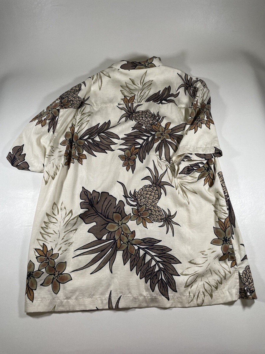 Chemise Hawaïenne Homme Havana Jack's Cafe - Taille XL, 100% Soie, Motifs Fleurs Noir Et Or