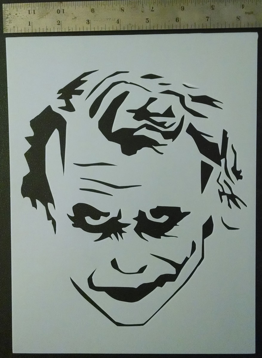 Joker Smile Heath Ledger Face Batman 8.5 joker-smile-heath-ledger-face-batman-8-5-x-11-custom-stencil-free-shipping-ebay