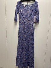 JS collections Long dress Blue & Beige Lace Size 2