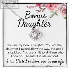 To My Bonus Daughter Necklace Knot Stepdaughter Adopted Step-Daughter Gifts Girl