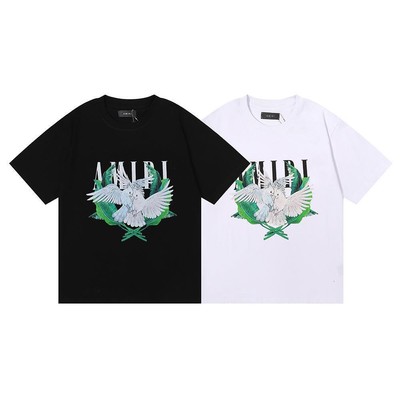 Amiris trendy printed letters casual men's and women's short-sleeved T-shirt