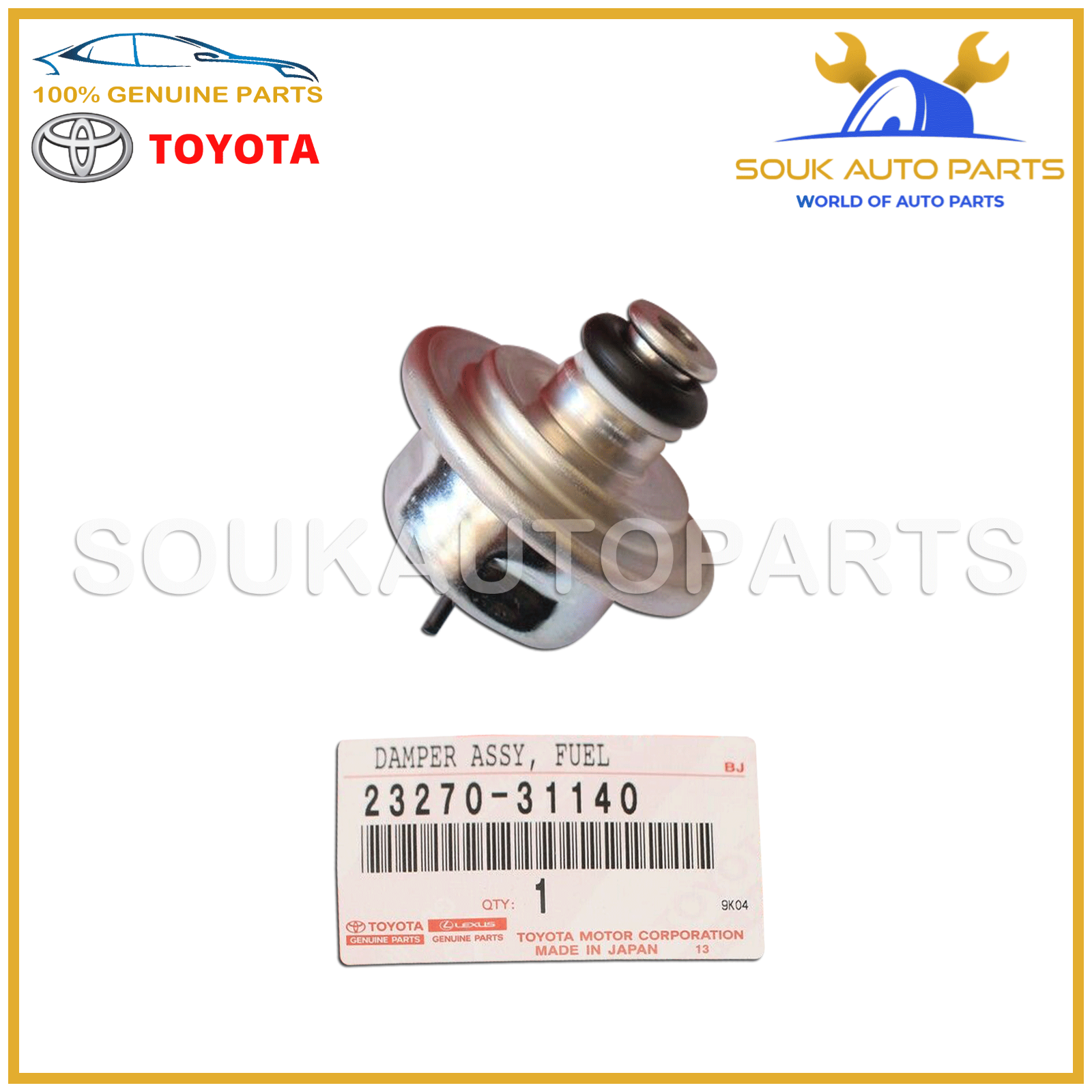 2327031140 Genuine Toyota DAMPER ASSY, FUEL PRESSURE PULSATION