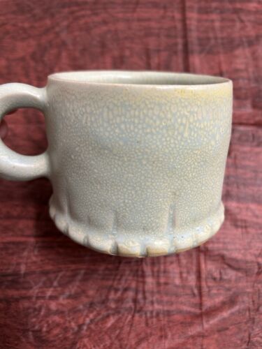 Set 4 tazze in ceramica fondo smerlato blu verde timbrato - Foto 2 di 6