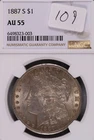 1887-S Morgan Silver Dollar NGC AU-55 #3-003