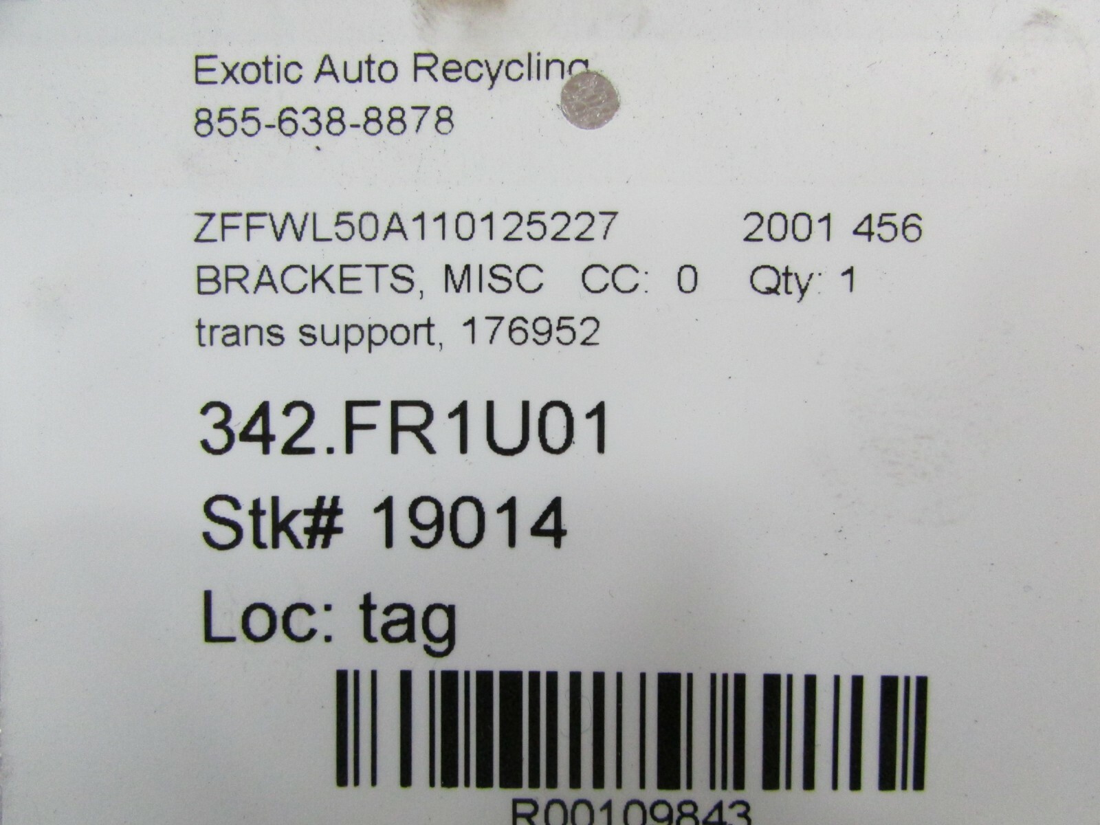 Ferrari 456, Transmission Support Bracket, Used, P/N 176952