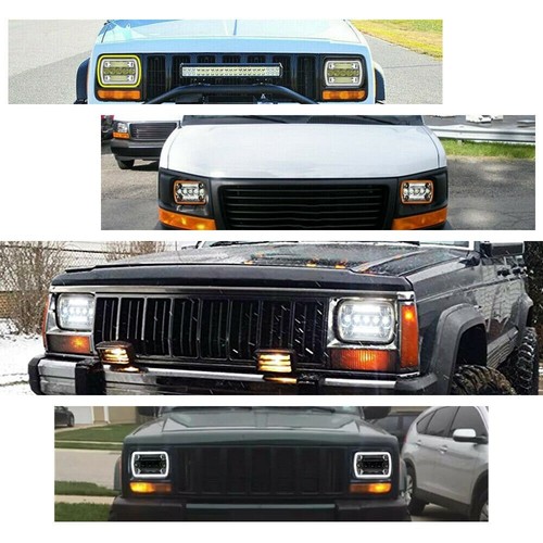 Pair 5x7" 7x6" LED Headlights Hi/Lo Beam For Dodge D150 D250 D350 Ram 50 H4 JEEP - Foto 12 di 12