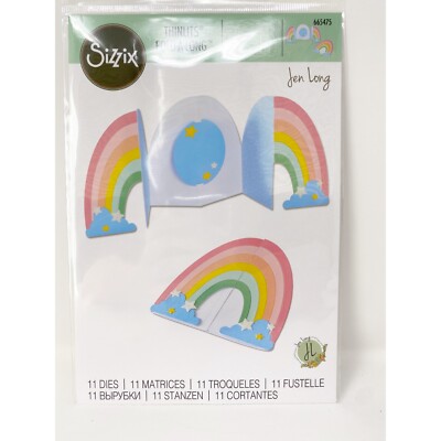 Sizzix Thinlits Rainbow Fold-A-Long Card by Jen Long Cutting Dies 665475 NEW