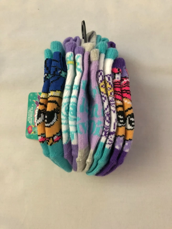 Girls Socks 5 Pair Shimmer and Shine Kids Size Small Pack No Show Glitter NEW - Image 3 of 4